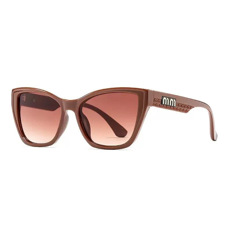 Women's Fashionable and Retro Cat-eye Sunglasses UV400 Ultraviolet-proof Outdoor Large Frame Shades Glasses Eye Protection