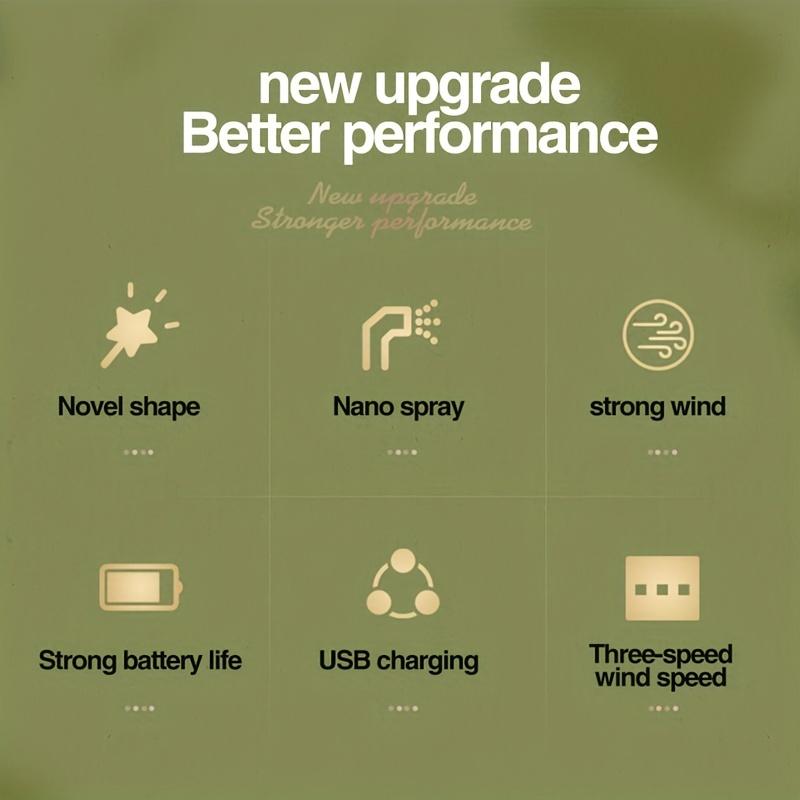 Portable Air Conditioner Fan Electric Fan Desk Misting 1200mAh 3 Gear Air Conditioner Water Cooling Fan USB Type-C Charging Spray Humidifier Fan 