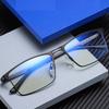 Mens Anti Blue Light Reading Glasses Business Style Office Computer Square Eyewear Ultralight Metal Prescription