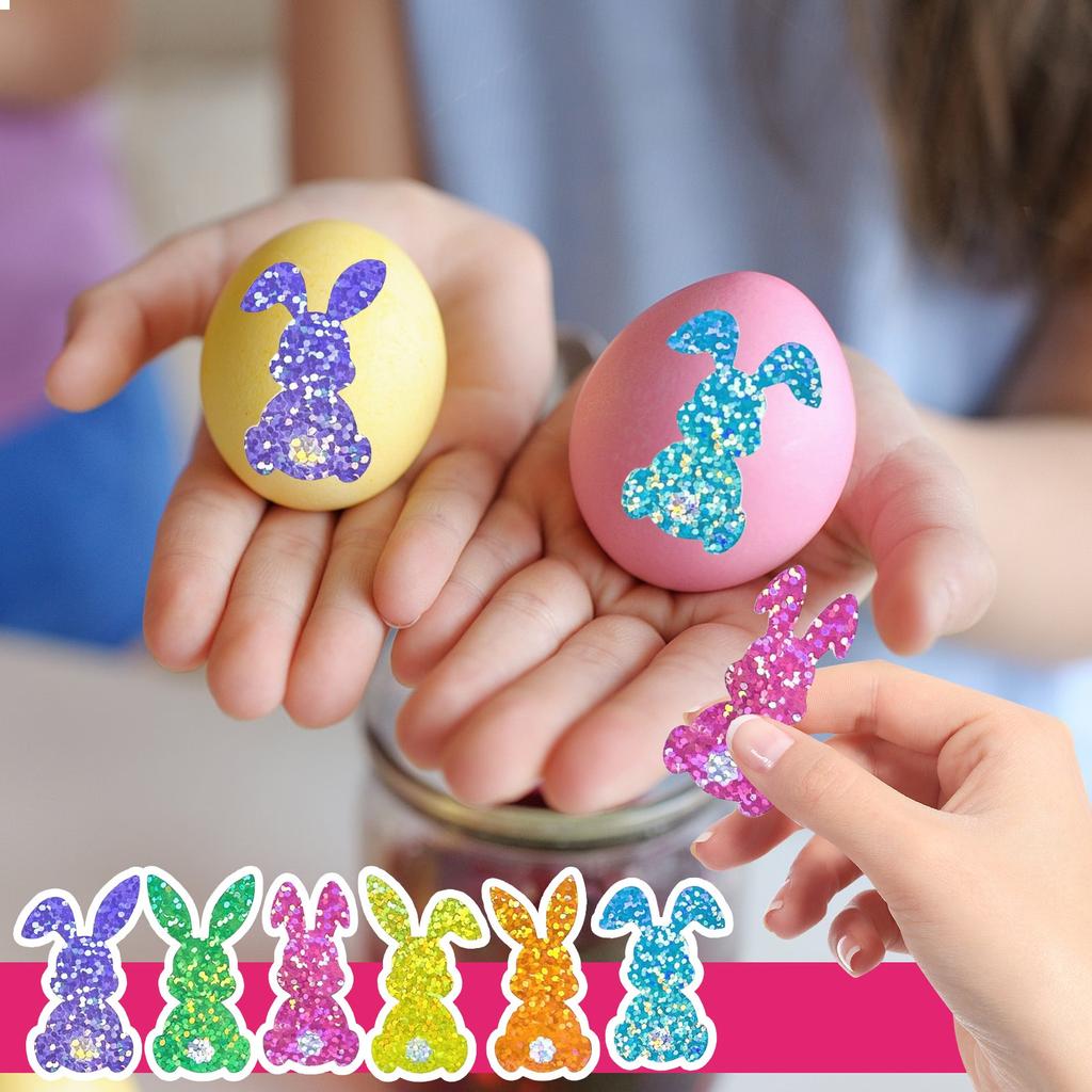 500 Easter Bunny Stickers, Labels Colorful Self-Adhesive Decorative Bunny Patterns For Kids Scrapbook Envelopes Craft Cards