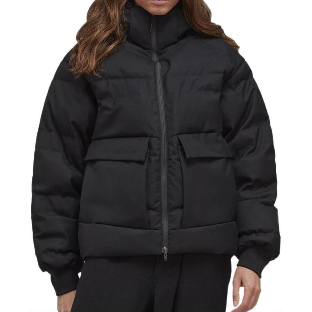 Y-3 FW22 Solid Color Hooded Puffer Jacket Unisex Outerwear Black HN4330
