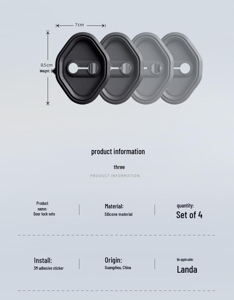Silicone Door Lock Cover for Toyota Frontlander - Waterproof, Anti-fouling, Noise-Reducing, Shock-Absorbing Protective Cover