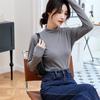 Warm Half High Collar Thick Paragraph Bottoming Shirt Women's Autumn Winter Women's High Elastic Inner Lap Long Sleeve T-shirt Female