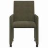 Dining Room Chairs with Casters 2 pcs Army Green 57 x 66 x 94 cm