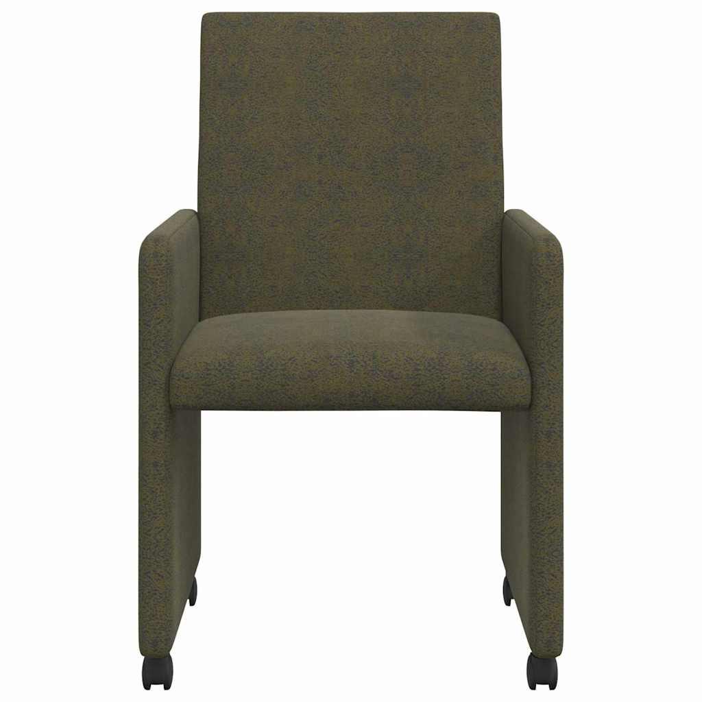 Dining Room Chairs with Casters 2 pcs Army Green 57 x 66 x 94 cm