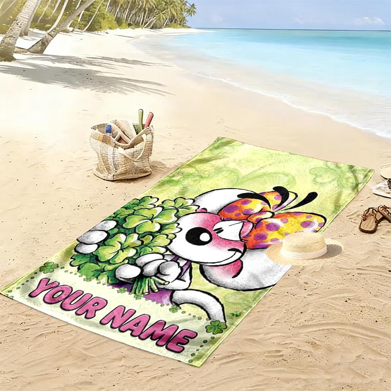 Custom Name DIDDL Print Beach Towel, Large Soft Quick Dry Towel for Beach Camping Swimming