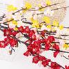 Artificial Plum Blossom Branch Decor - Winter Peach & Dried Flower Bouquet for Living Room, Chinese Home Decoration