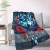 Wolf Red Rose Customize Your Name Blanket Warm Comfortable And Soft Blankets Are Suitable For Home Lunch Break Blanket Office Sofa Sofa Gift To