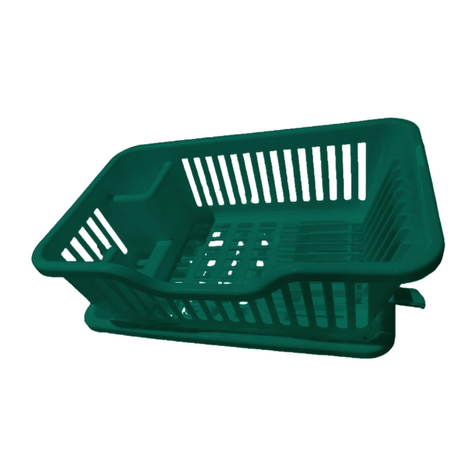 Dish Rack Dish Drainer Organizer Multifunctional Lightweight Kitchen Utensils Drainer Rack for Counter Dining Room темно-зеленого