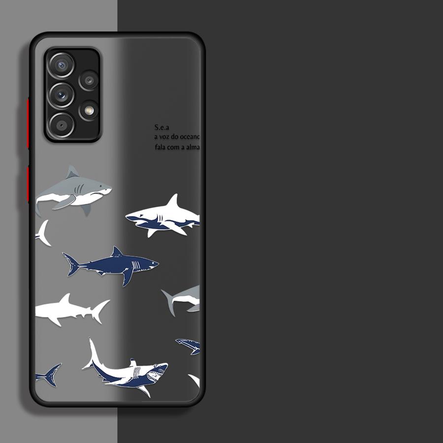 Cartoon Shark Phone Cover Case for Samsung Galaxy A56 A55 A16 A15 A54 A53 A52S A72 A17 A52 A14 A23 A34 A36 A35 A73 A33