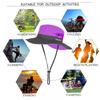 Outdoor Lightweight Bucket Hat with Adjustable Chin Strap Breathable Mesh Panels Wide Brim Sun Protection Hat for Men and Women