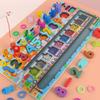 Kids Montessori Educational Wooden Math Toys Children Busy Board Count Shape Colors Match Fishing Puzzle Learning Toys Gifts