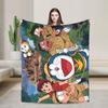 Doraemons Flannel Blanket  Soft Warm Throw Blanket for Home Decor Travel Funny Bedspread Sofa Bed Cover