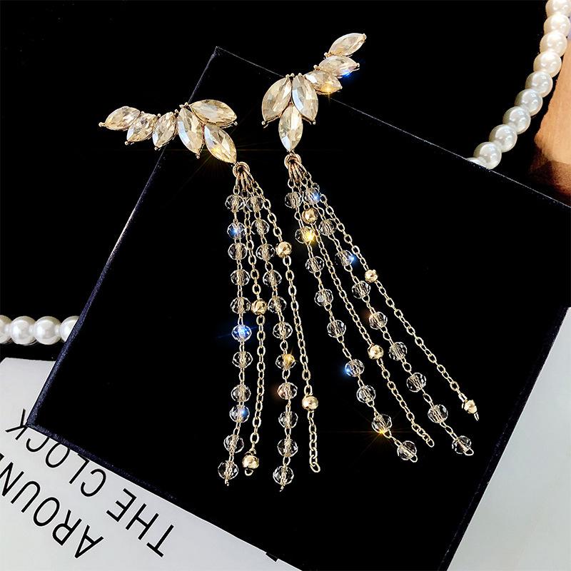 Серьги с крыльями ангела, длинные, с бахромой, серебряная игла S925, серьги-подвески, модные, новые, трендовые, для девушки