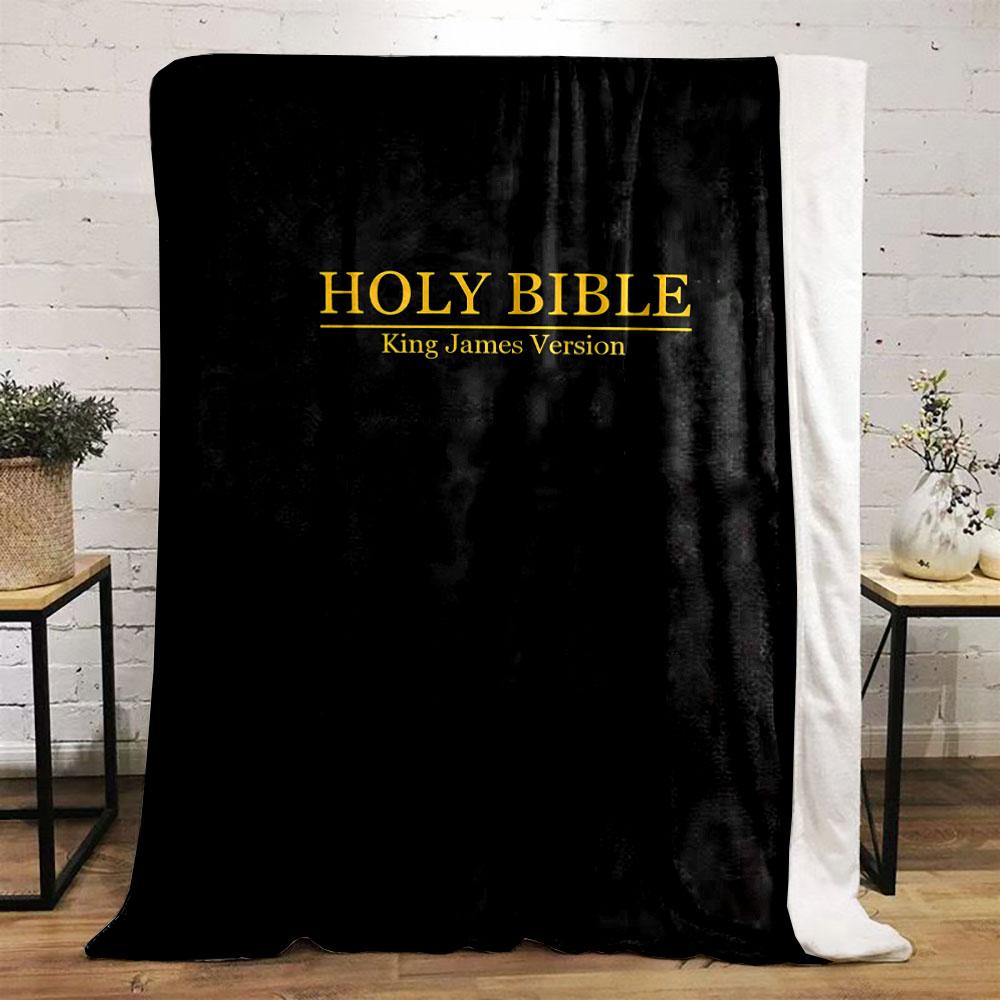 Bible Verse Print Dark Style Throw Blanket Printed Blanket for Living Room Bed Couch lunch break Soft Cozy Blanket for Friend's festival Gift