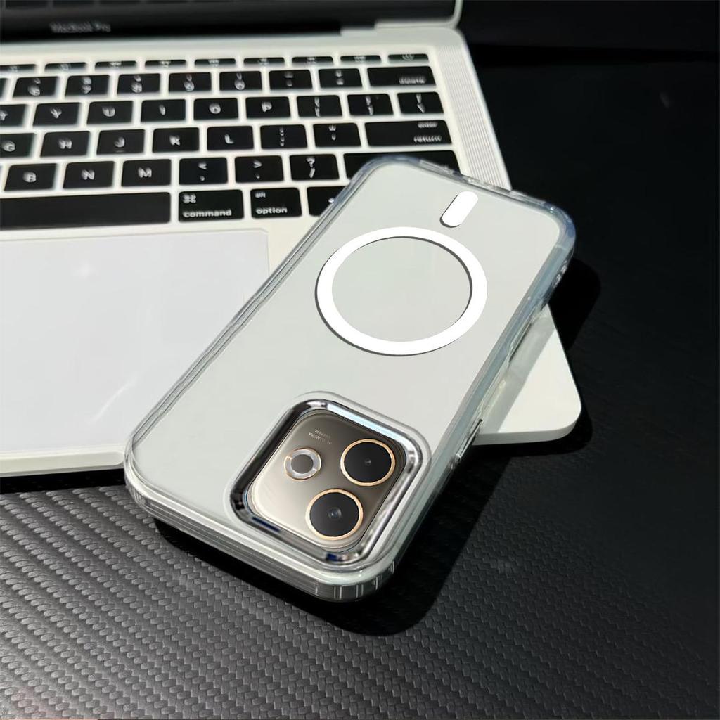 Slim Clear Magnetic Phone Case for OPPO A5 Pro 4G/5G High Transparency Anti‑Yellow Soft TPU Shock‑Absorbent Phone Cover