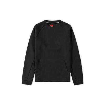 Solid Color Crew Neck Long Sleeve Sweatshirt with Large Pocket Men Tops Black 805140-010