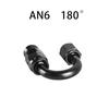 AN4/6/8/10/12 Straight 0°/45°/90°/120°/180° Degree PTFE Oil Fuel Swivel Hose End Fitting Oil Hose End Adaptor Kit Black