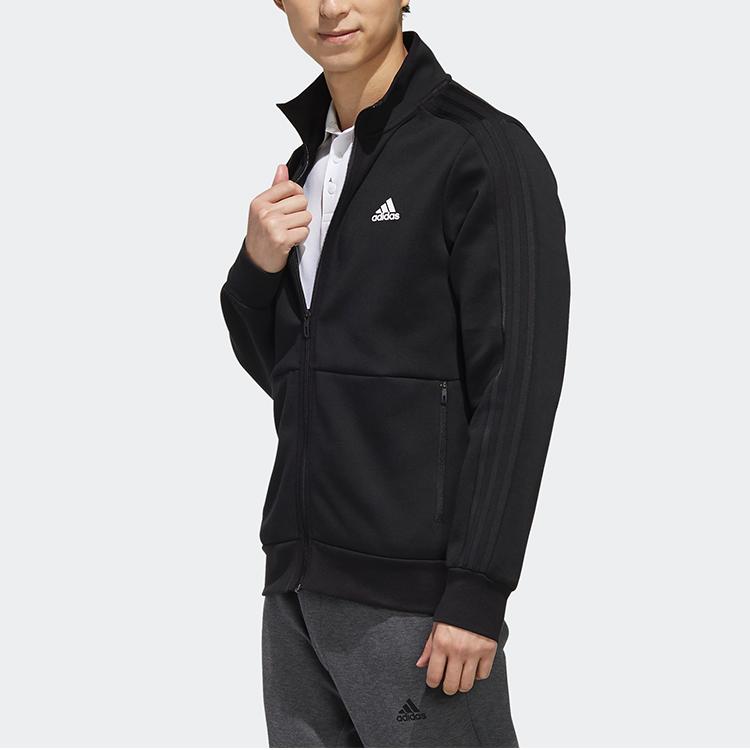 Adidas Casual Sports Full Zip Stand Collar Jacket Men Jackets Black EH3808