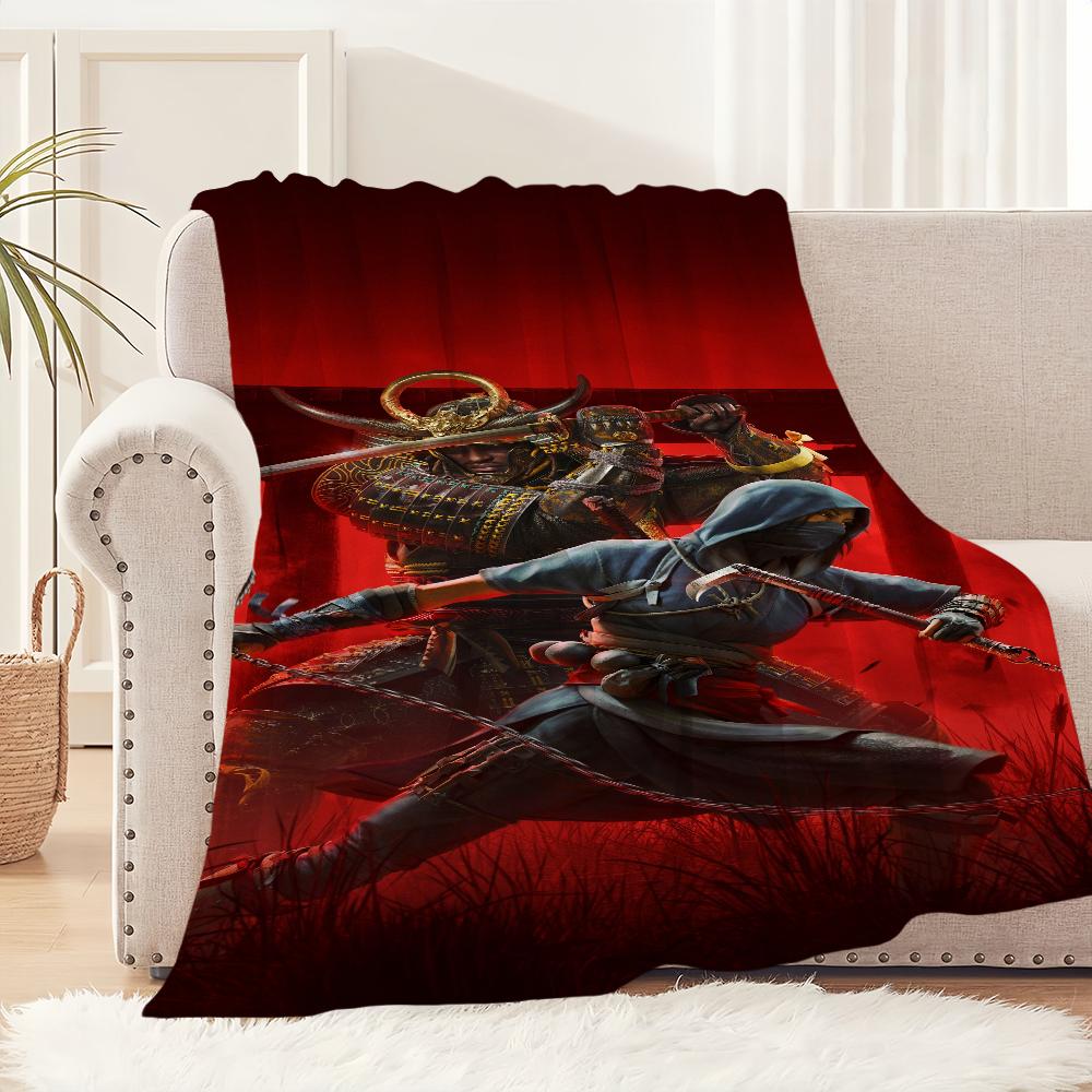 Game A-Assassins Creed S-Shadows Blanket Plush Nap Sofa Rug for Living Room Warm Office Bedroom Birthday Home Travel Kid Gifts