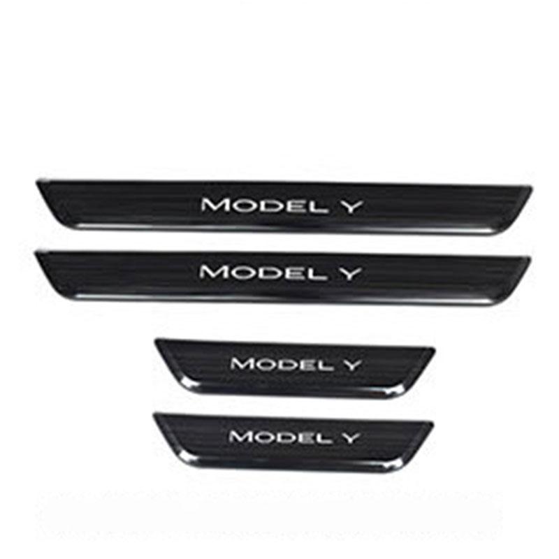 Wireless LED illuminated Pedal Car Door Sills Protector For Tesla Model 3 Y Door Edge Protectors MODEL 3 ACCESSORI Modification
