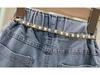2025 Spring/Autumn Toddler Girls' Wide-Leg Loose Jeans with Frayed Hem, Korean Style