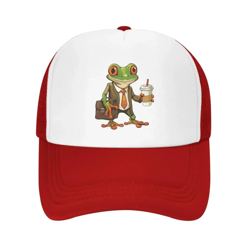Mesh Dad Hat Adjustable Washed Cool Tree Frog Coffee Baseball Dad Cap Funny Distressed Ball Trucker Cap for Women Unisex Unisex