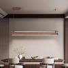 Minimalist North American Black Walnut Chandelier: Zen-Inspired Long Strip Lamp for Restaurants and Bars