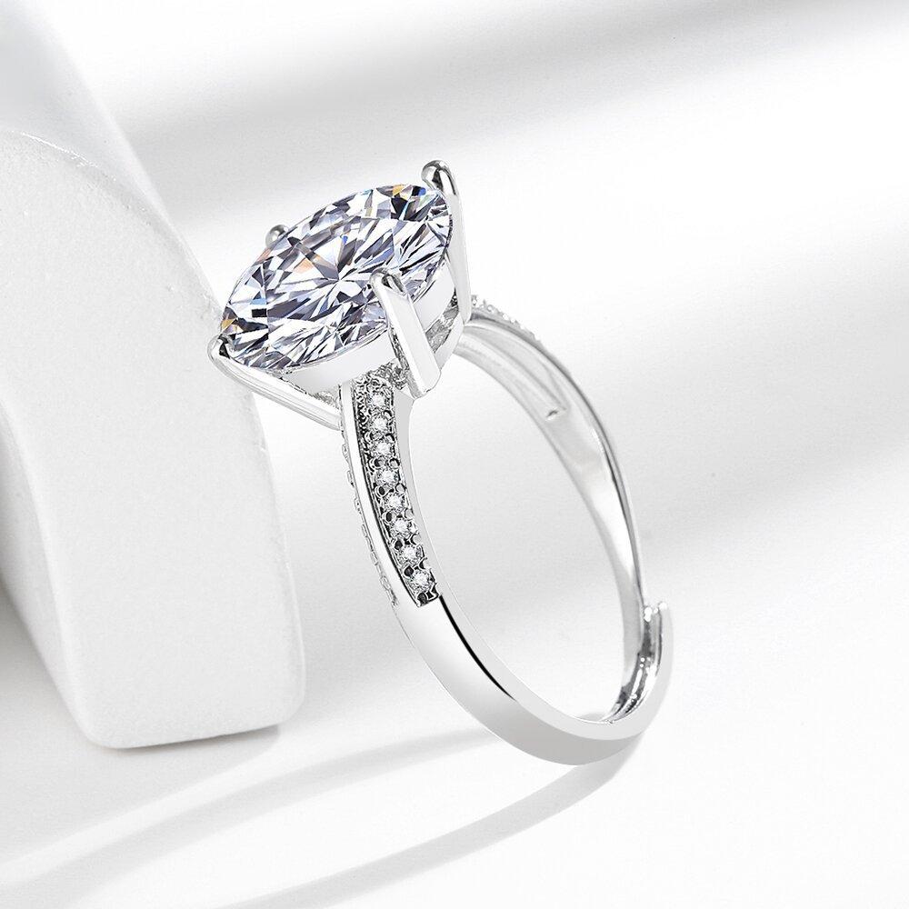 925 Sterling Silver Stylish Simple 5 Carat Eight Hearts Eight Arrows Zircon Ring Birthday Party Anniversary Gift