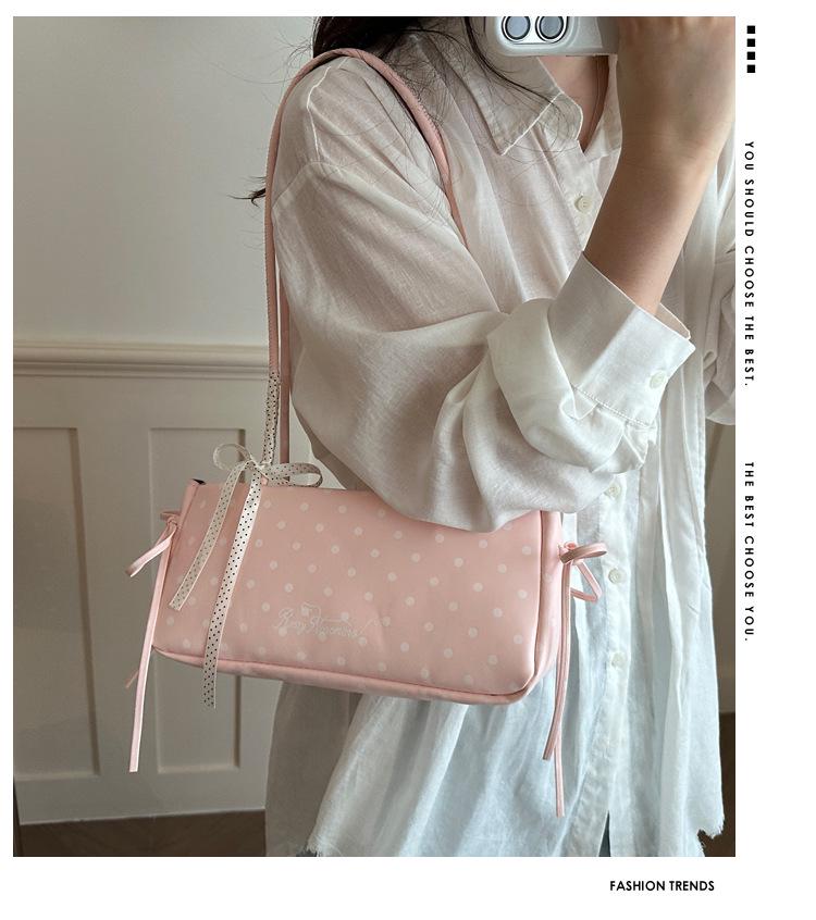 Korean-Style Polka Dot Underarm Shoulder Bag - Large Capacity for Spring/Summer 2026
