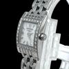 Used New battery, working condition LONGINES Dolce Vita L51610 diamond bezel shell dial ladies watch quartz QZ 2-hand silver