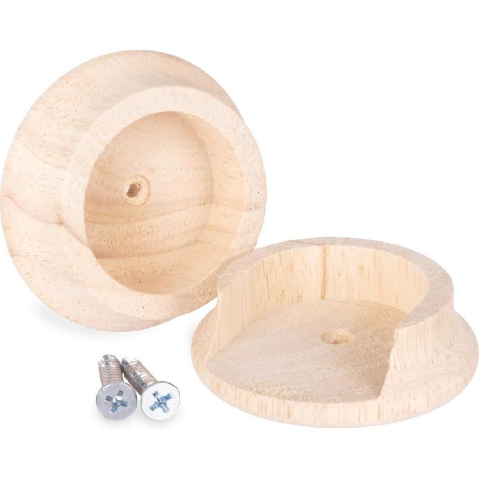 WADDELL Closet Pole Socket (Jumbo Heavy Duty, 1 Set) | Hardwood Dowel Rod Holder Fits Any Style Closet Rods up to 1-¾" Diameter | Includes Mounting