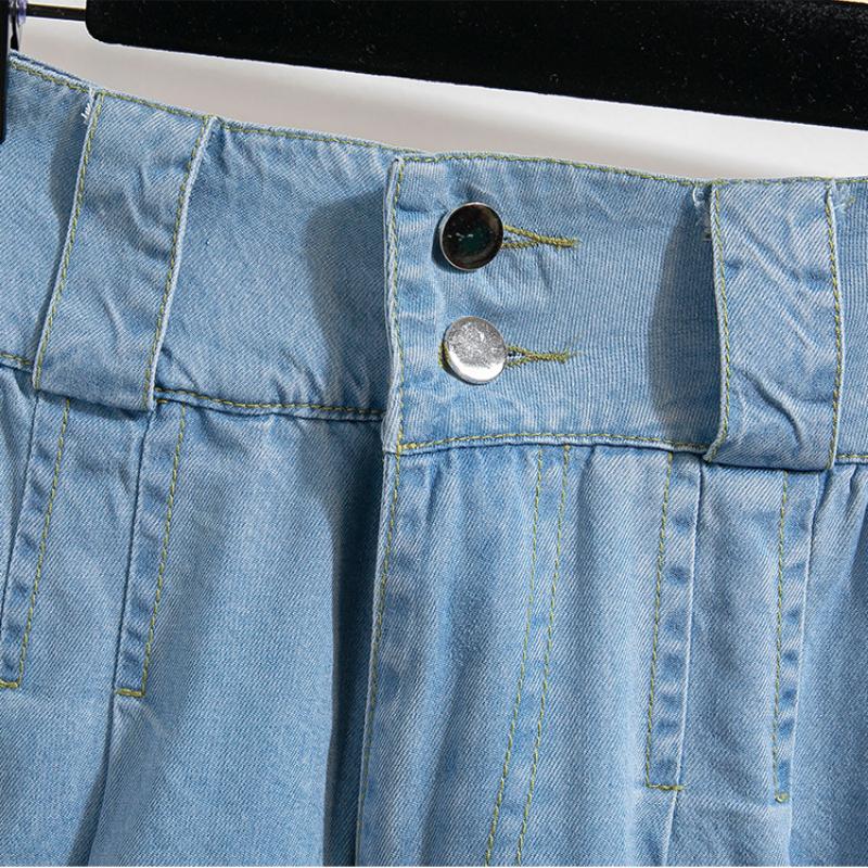 Fustă de blugi subțire de primăvară pentru femei Tencel 6/7 Pantaloni fustă cu picior lat