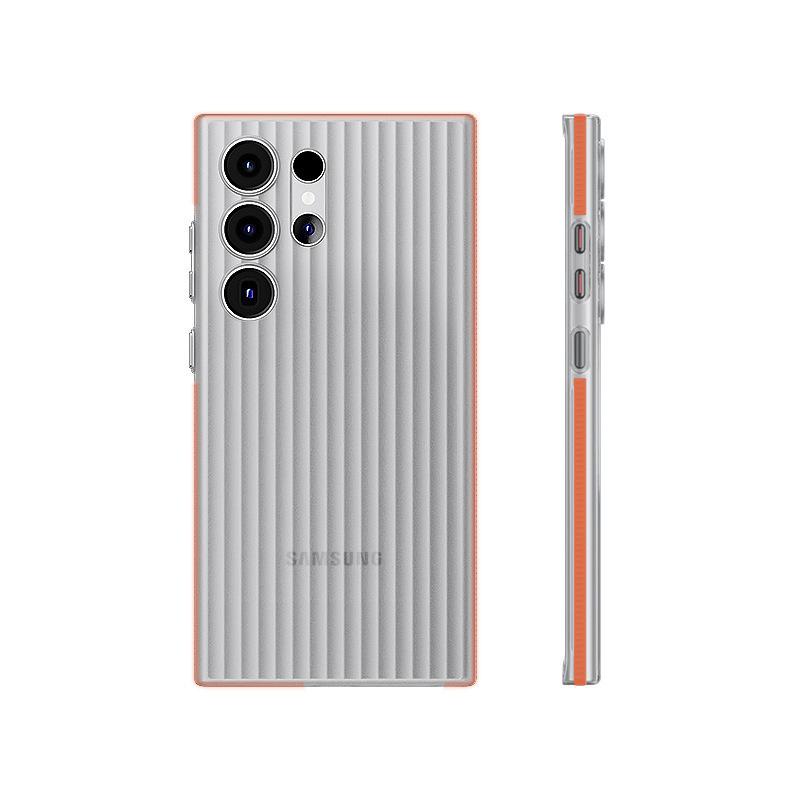 Corrugated Grating Is Suitable for Samsung S25Ultra Anti slip Magnetic Suction Mobile Phone Case S24P Skin Feeling Full Inclusive Anti Fall Protection