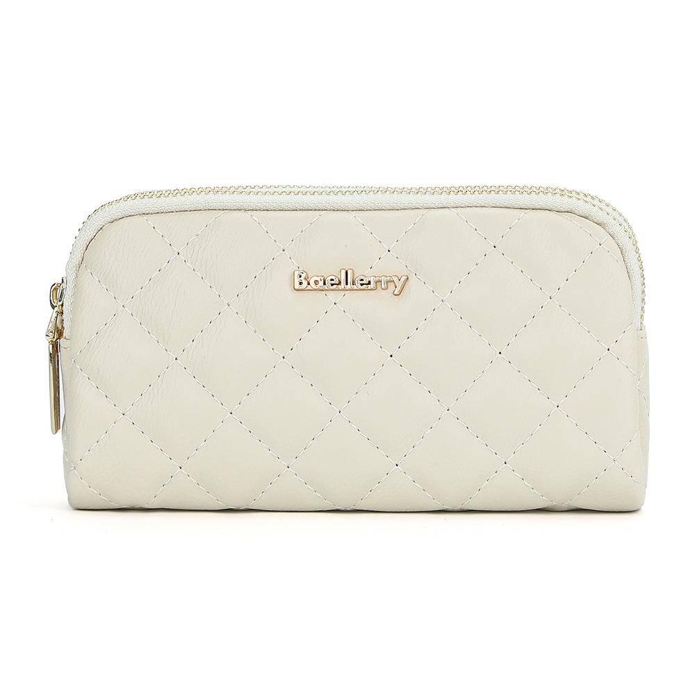 Новая женская длинная стеганая сумка-клатч ромбами с двойной молнией кошелек для мелочи