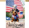 Patriotic Dachshund Garden Ag 28 X 40 Inch Double Sided House Ag with American Ag Welcome Design for July 4th Porch Ya EEL