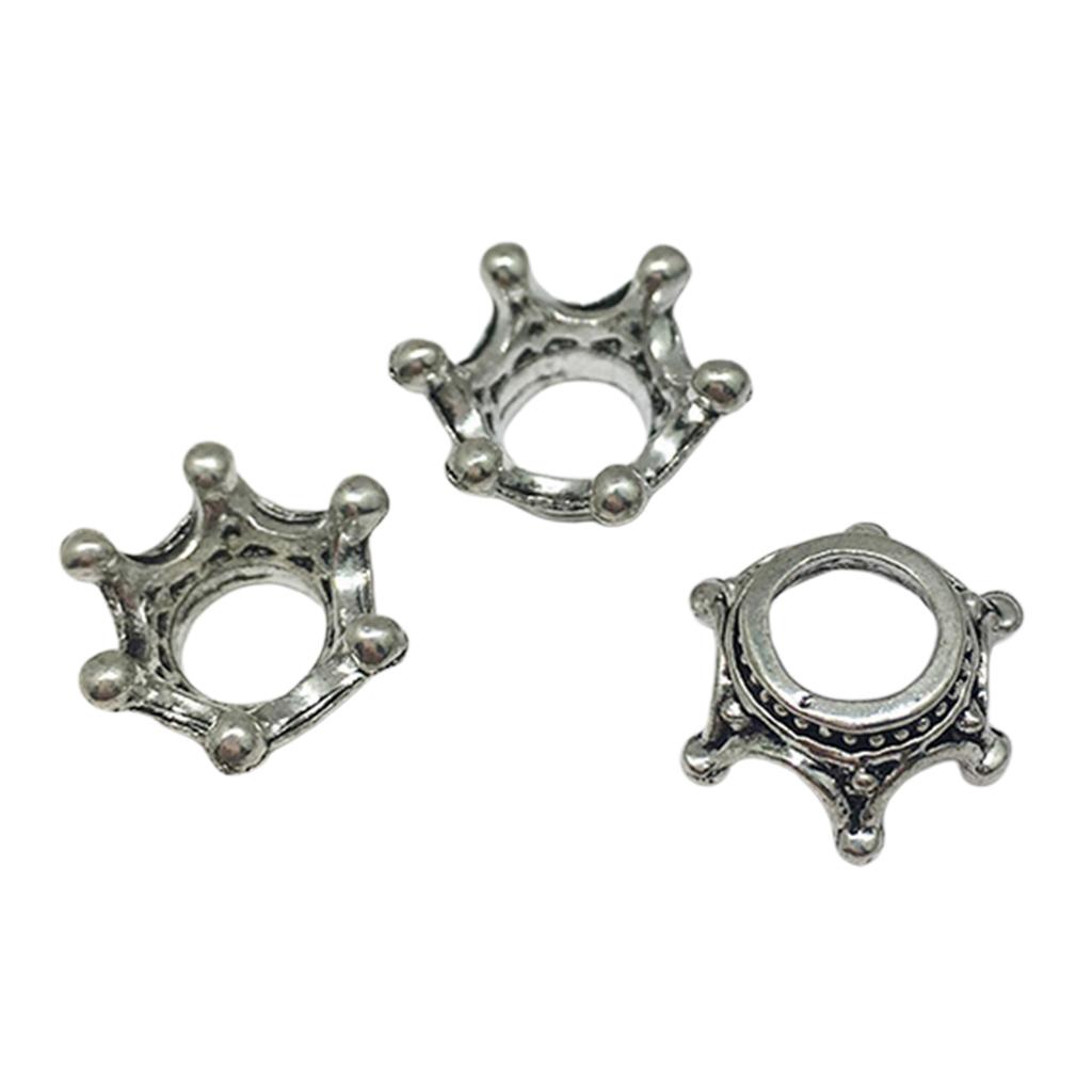 50pcs Crown Charms Beads for Jewelry Making Necklace Earrings Antique Bronze