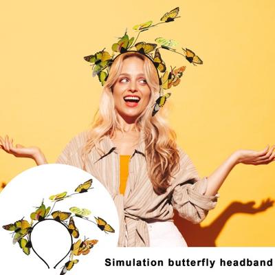 Cerchietto per capelli da donna Yousheng Performance Decorazione Farfalle Simulate Eccessive Fascia per capelli Festa Matrimonio Copricapo