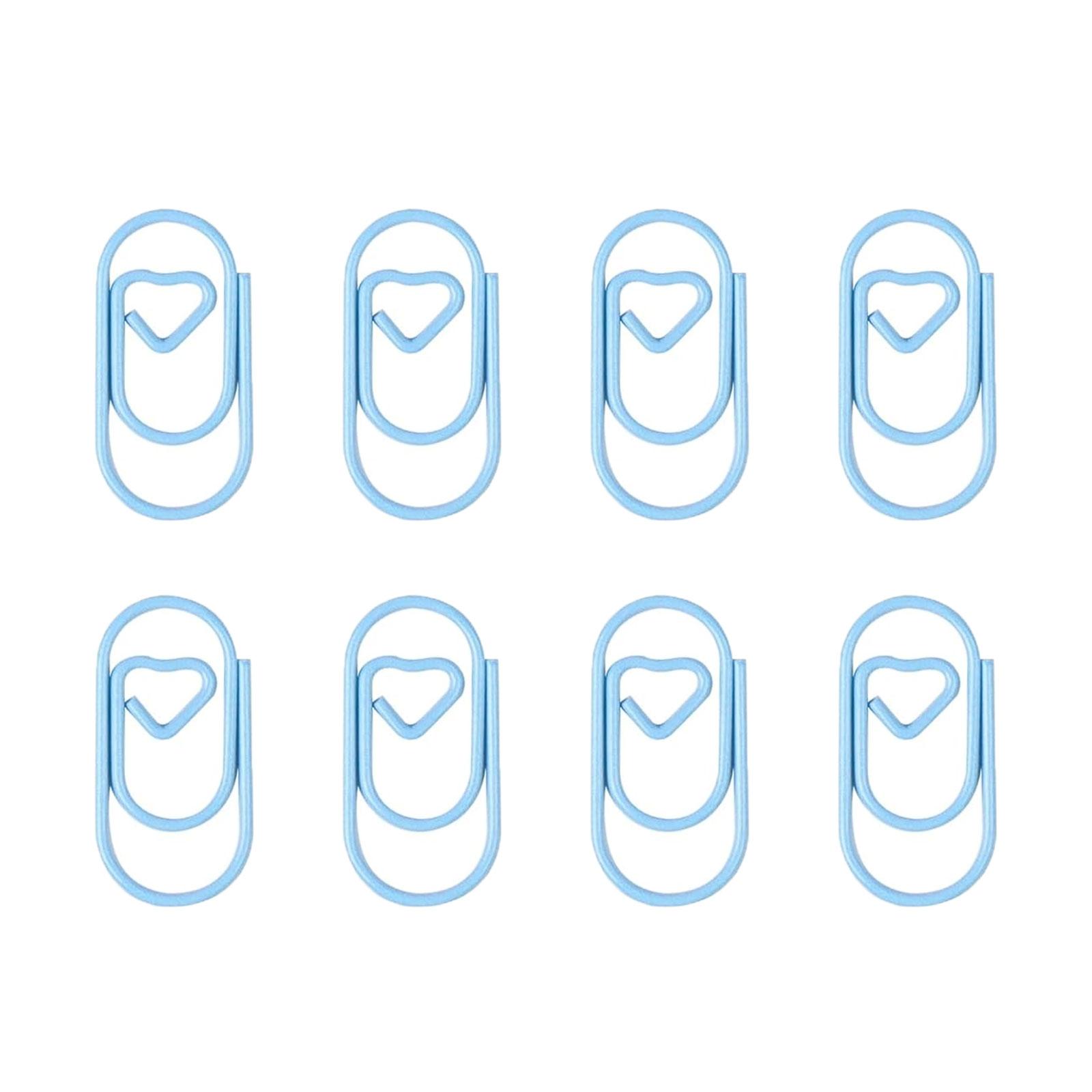 

80 шт. Разноцветные скрепки в форме сердца 20 мм Маленькие металлические скрепки Зажим для файлов Металлические закладки для сшивания файлов документов синий