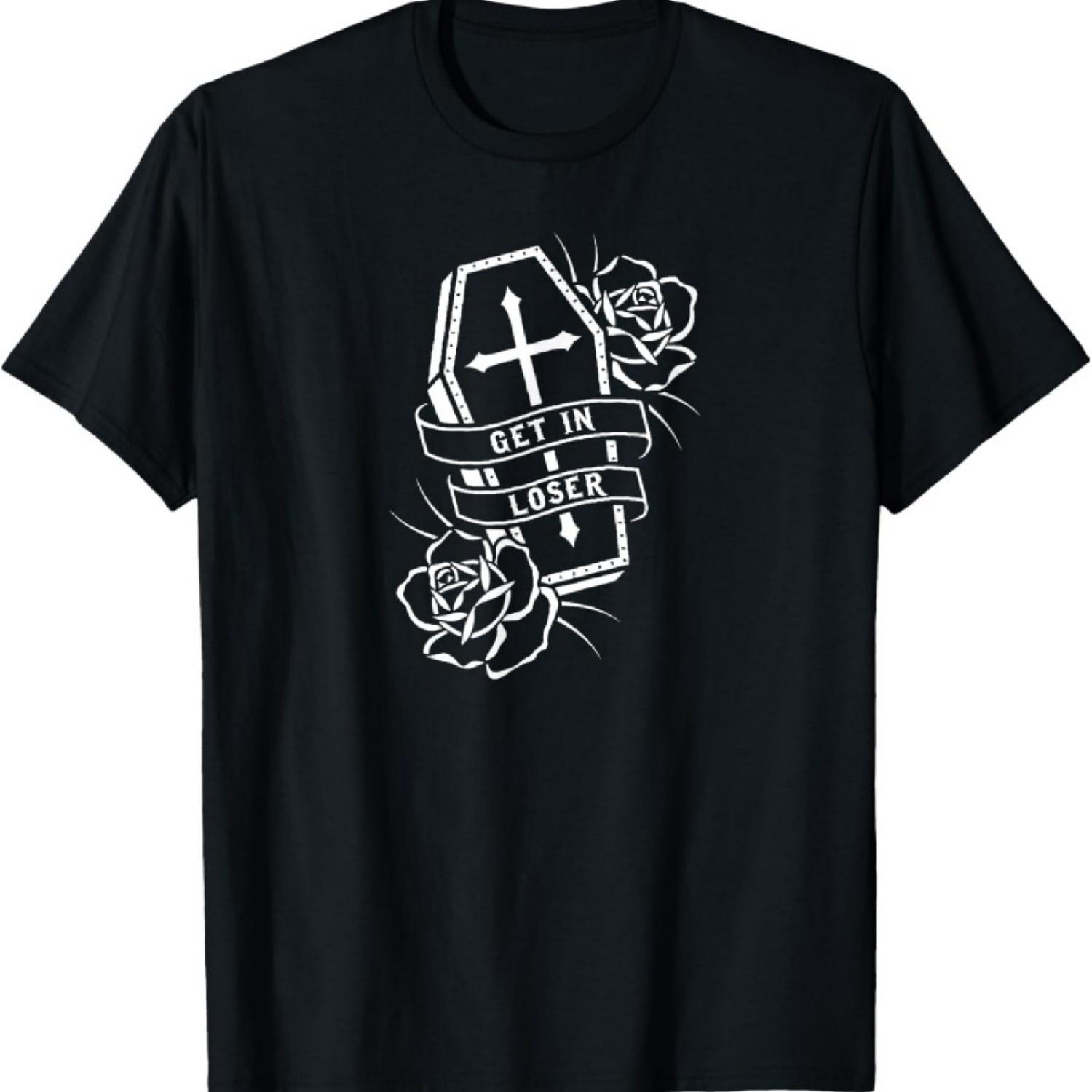 

Get In Loser Punk Goth Tattoo Coffin T-Shirt XXXXXL чорний
