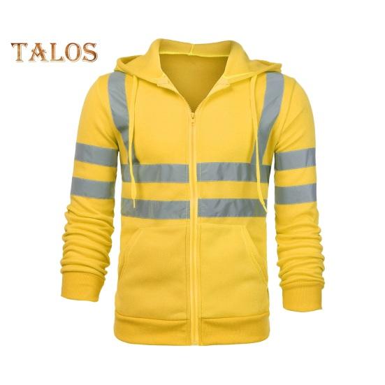 

Светоотражающая защитная толстовка с капюшоном, светоотражающие зоны на 360 градусов, высокая видимость, быстросохнущая, с длинными рукавами, для бега в ночную смену M жёлтый