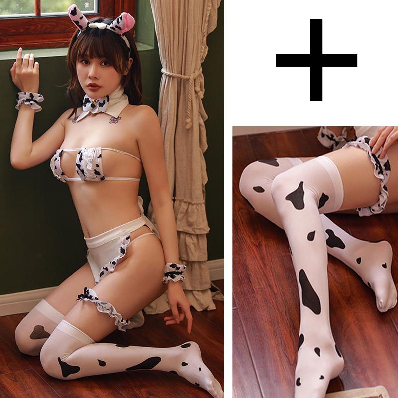 Sexy lingerie Sexy and cute cow three-point role-playing passion suit uniform temptation sexy towys for women sexy adult female
