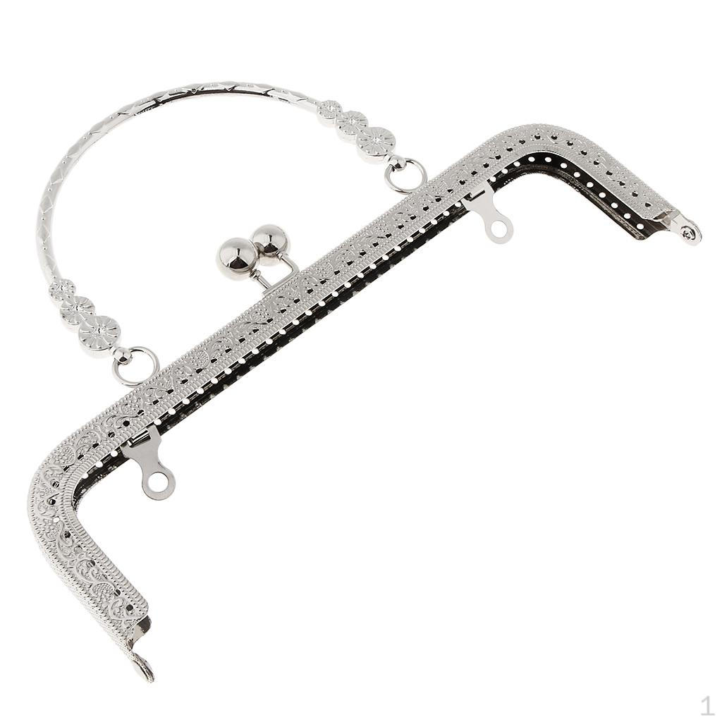 

20,5 см Вінтажна металева застібка з ручкою для сумки-клатча Silver