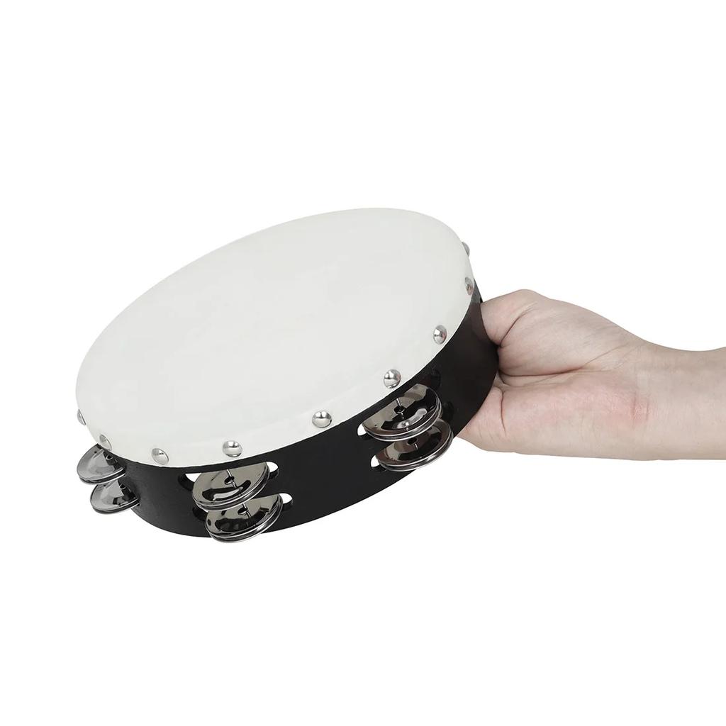 Tambourine 6/8 Inch Wooden Hand Bell Handheld Tambourine Percussion Instrument Instruments Orff Musical Instruments