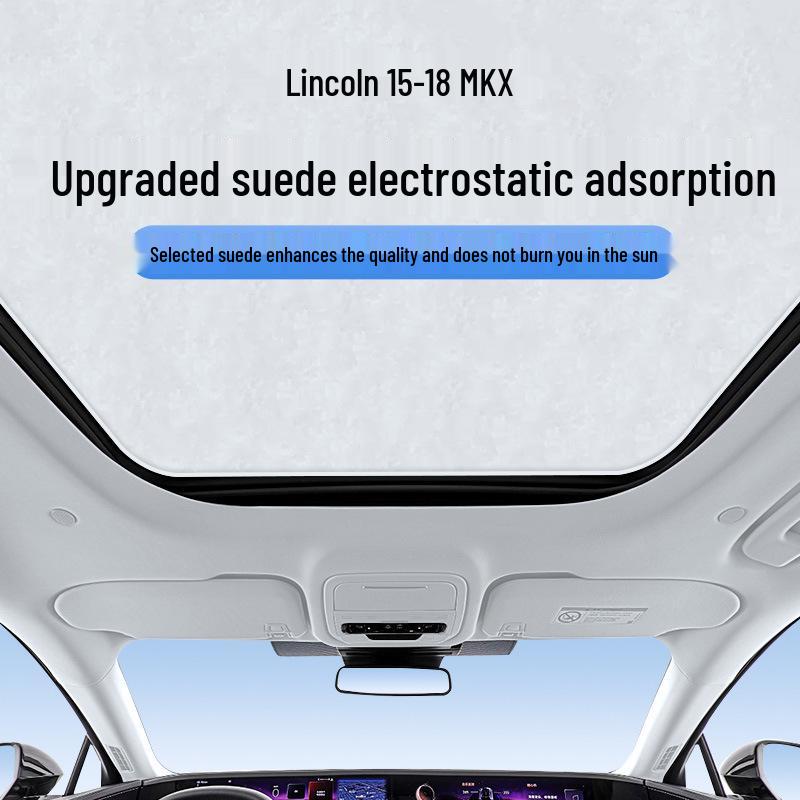 Lincoln MKX 15-18 Sunroof Sunshade: Heat Insulation, Privacy, Sun Protection Black Static Cling x2