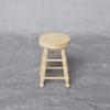 Wood Stool Toy Figure Model Realistic Vintage Realistic Doll House Pretend Girls Gift Vintage Realistic Round Top Stool