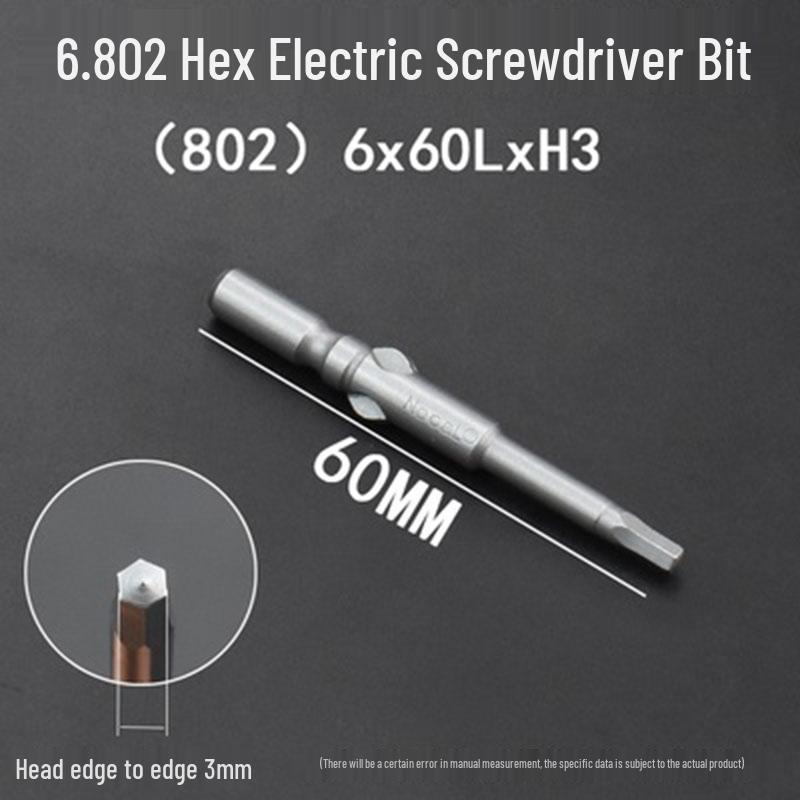 Extended Hexagonal S2 Steel Electric Screwdriver Bit with 5mm/6mm Shank
