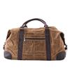 Retro-style Travel Handbag Made of Waxed Waterproof Canvas with Cowhide, Large-capacity Men's Weekend Bag