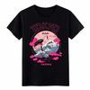 Japanese Tokyo Fuji Mountain T Shirt Pink Cherry Blossom Crane Vintage Washed Stretched Versatile Streetwear Fashion Stylish