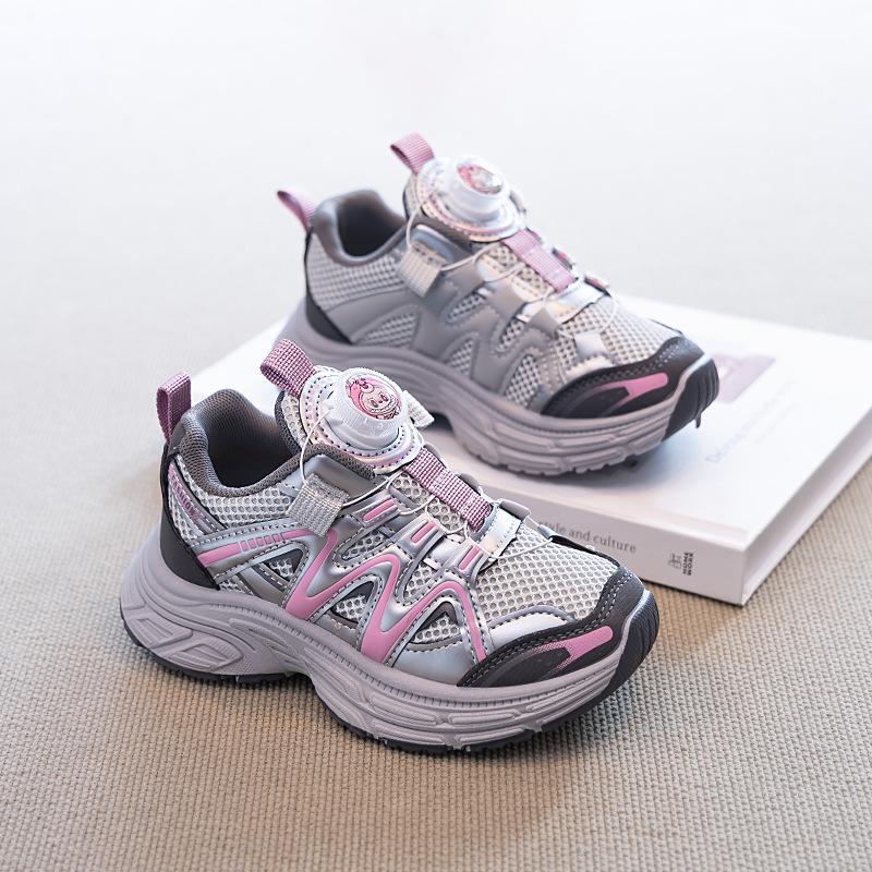 

Boys shoes 2025 spring and summer new girls dad shoes older children s rotating button breathable autumn children s sports shoes 26